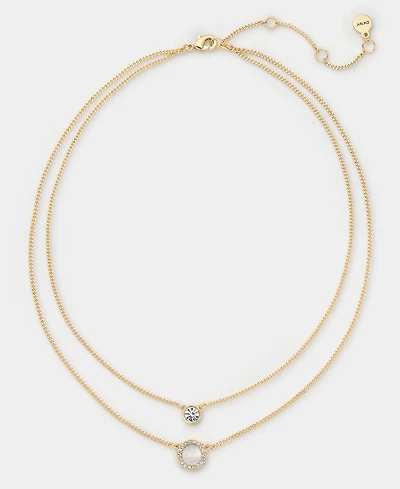 Dkny Mother of Pearl Inlay Double Row Necklace