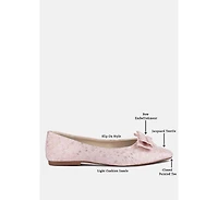 Womens cicely jacquard bow embellished ballet flats