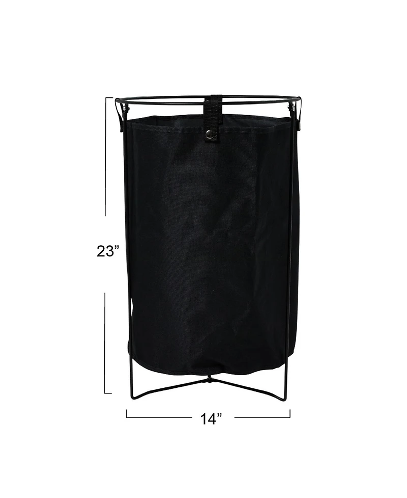 Household Essentials Metal Wire Frame Laundry Hamper with Removable Canvas Bag