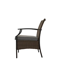Boyel Living Rattan-Woven Powder-Coated Detachable 3-Piece Chat Set