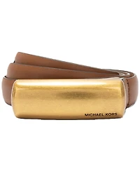 Michael Kors Bubble Plaque Leather Belt