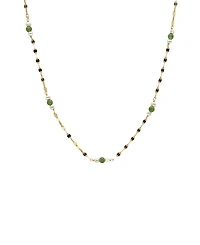 seree Elena Jade and Freshwater Pearl Beaded Necklace