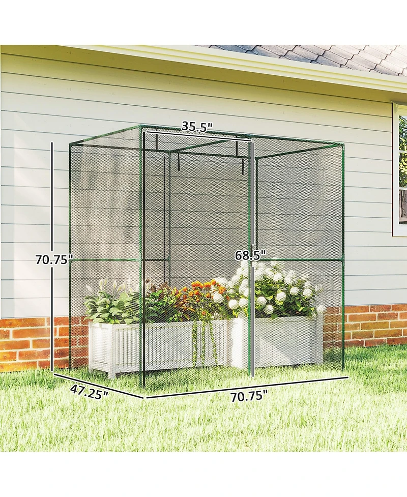 Outsunny 4' x Walk-in Crop Cage, Plant Protectors with Door,