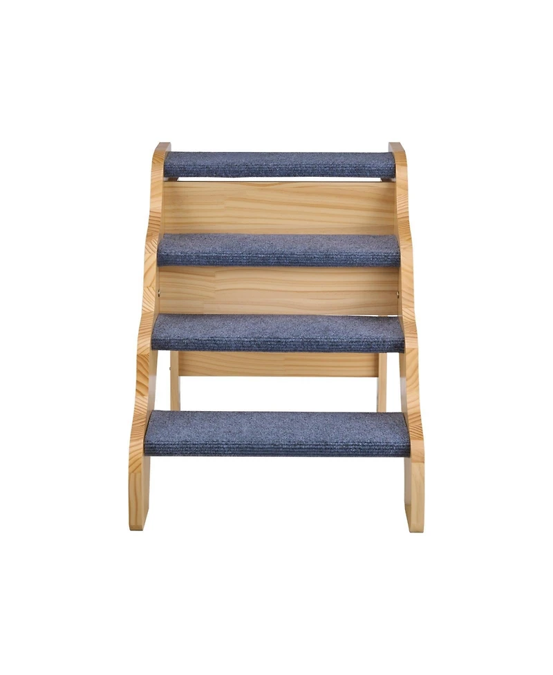 Cozito -Step Wooden Pet Stairs for High Beds, Sofa, or Car, Non-Slip Surface
