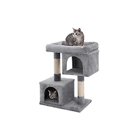 Cozito 39.8-Inch Cat Tower for Extra Large Cats up to 44 lb: Large Perch, 2 Cat Caves, Scratching Posts