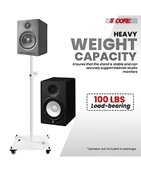 5 Core Speaker Stand 2Pc Heavy Duty Adjustable Height 61" Dj Pa Stands 35mm Mount 100Lb Capacity