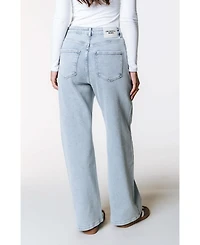 Colourful Rebel Women's Gaias Cr Logo High Rise Straight Leg Denim Pants