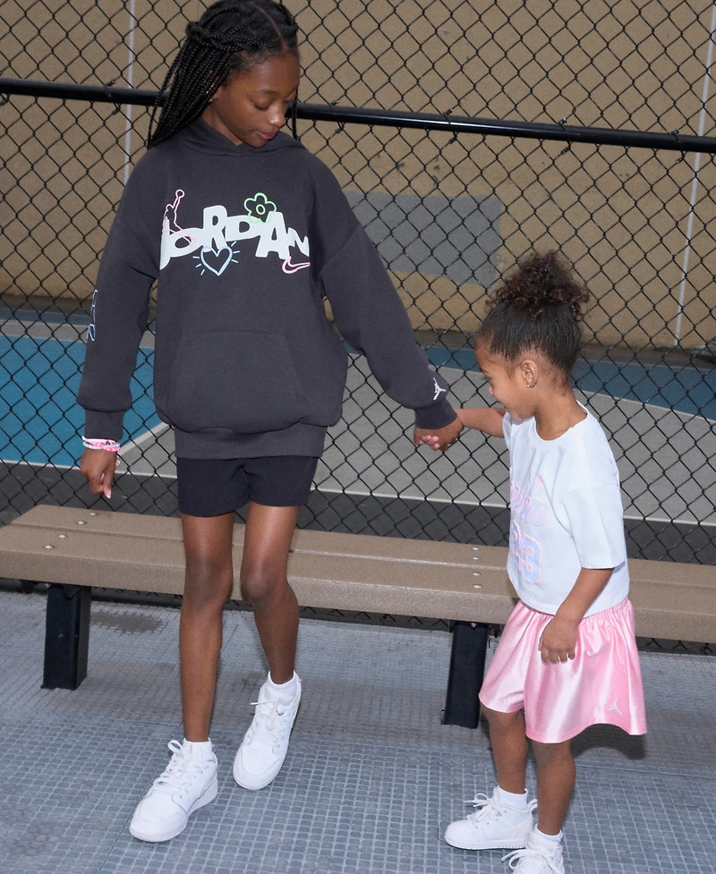 Jordan Toddler Girls' 2T-4T Flowy Durasheen Crewneck T-Shirt and Shorts, 2-Piece Set