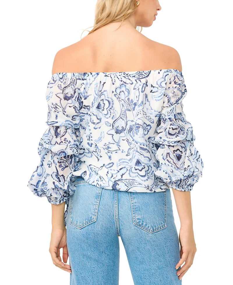 Vince Camuto Women's Off-The-Shoulder Bubble-Sleeve Blouse
