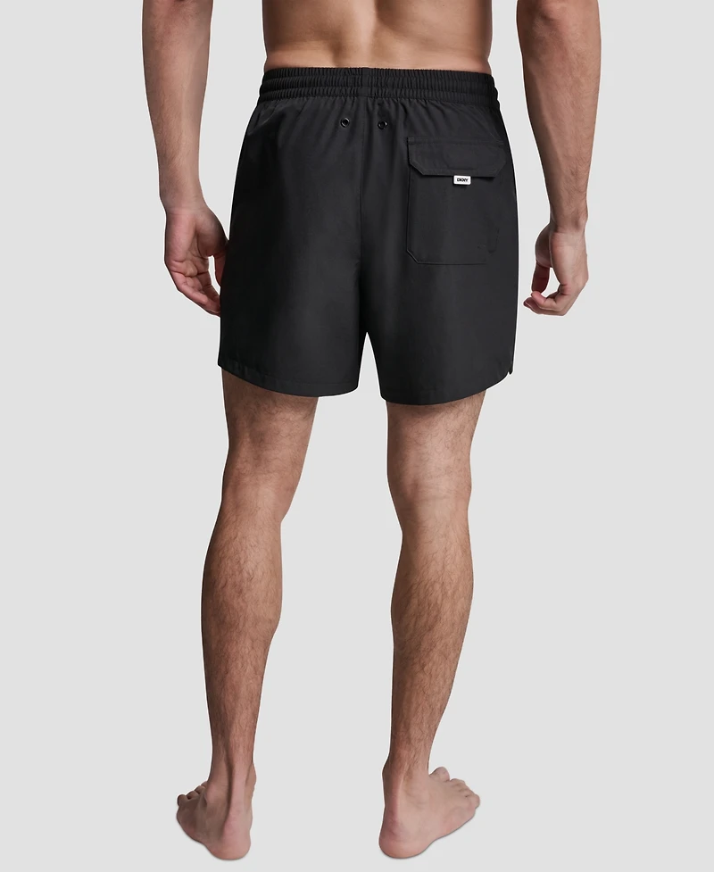 Dkny Men's Varsity Logo Stretch Volley Swim Shorts