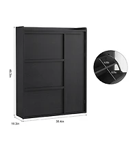 gaomon Shoe Storage Cabinet with 3 Flip Drawers & Side Door, Hidden Organizer Adjustable Shelves, Freestanding Wooden