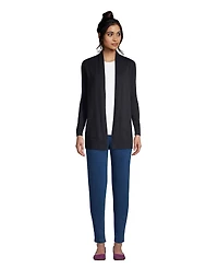 Lands' End Women's Tall Long Sleeve Open Cardigan Sweater