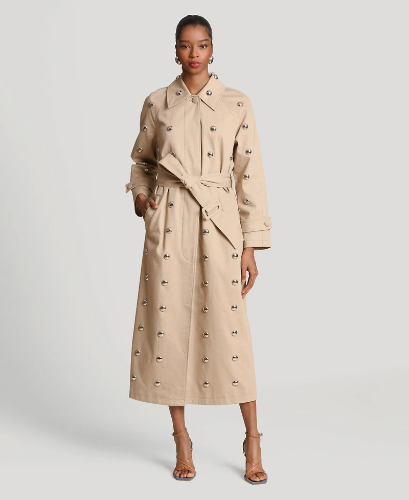 Avec Les Filles Women's Studded Belted Trench