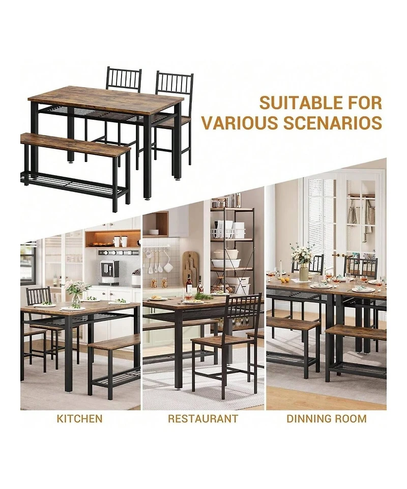 gaomon Kitchen Table 4 Pieces Dining Table Set For 4 People Kitchen Table for Dining Room, Home Office, Living Room