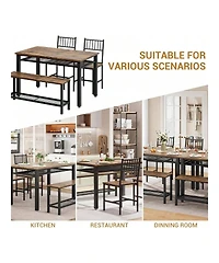 gaomon Kitchen Table 4 Pieces Dining Table Set For 4 People Kitchen Table for Dining Room, Home Office, Living Room