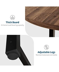 Gaomon Kitchen Table Garvee 47 Inch Round Industrial Dining Table for 4