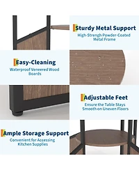 Gaomon Kitchen Table 47 Inch Round Dining Table for 4-6 Person Farmhouse Kitchen Table