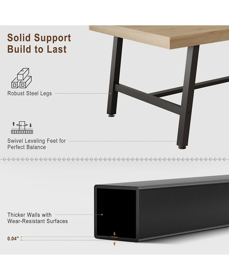 Gaomon Kitchen Table Large Rustic Wood Dining Table for Dining Room, Home Office, Living Room