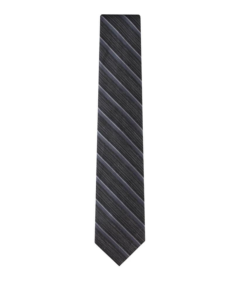 Calvin Klein Men's Silk & Linen Blend Striped Tie