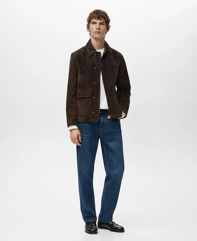 Mango Men's Suede Leather Jacket