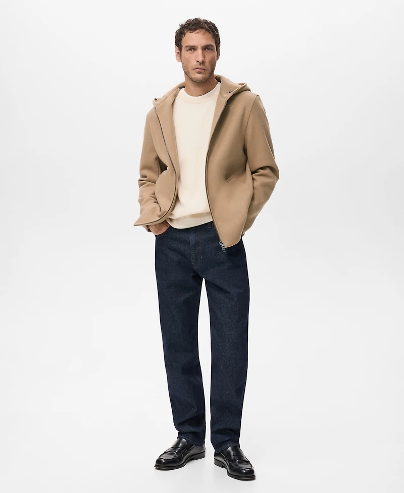 Mango Men's Hood Wool Jacket