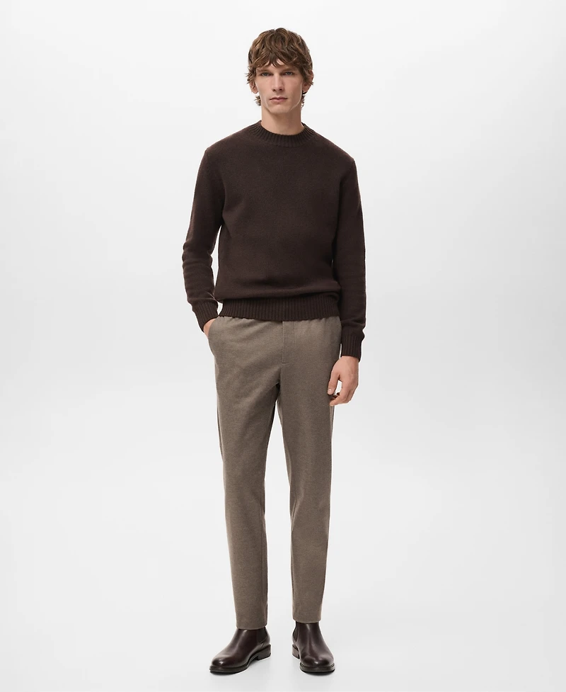 Mango Men's Slim-Fit Flannel Pants