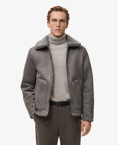 Mango Men's Fleece Lining Double Face Jacket