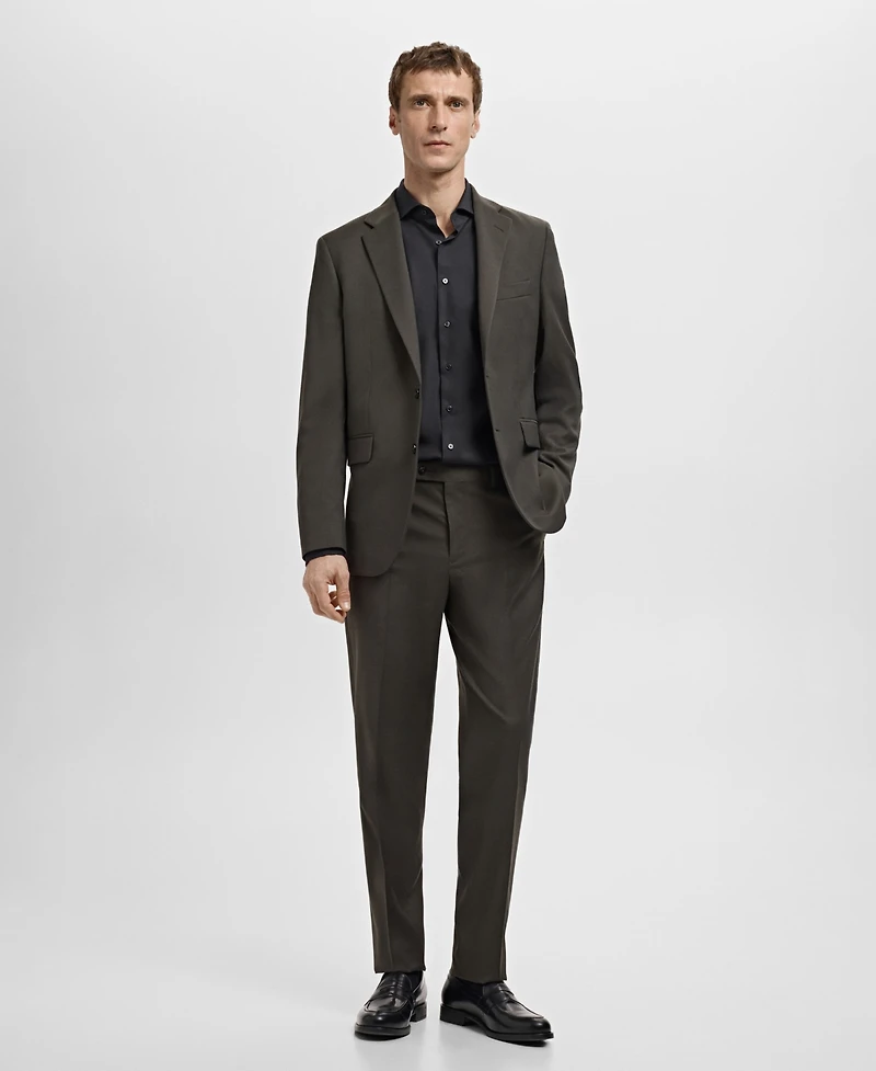 Mango Men's Slim-Fit Cotton Poplin Dress Shirt