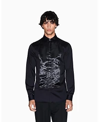 A|X Armani Exchange Men's Night Lab Satin Box Woven Shirt