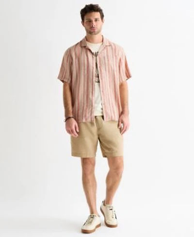 Lucky Brand Pull On Linen Shorts Paired With Linen Camp Collar Shirt The Total Smokeshow Tee