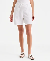 Charter Club Women's 100% Linen Drawstring Shorts, Macy's Exclusive