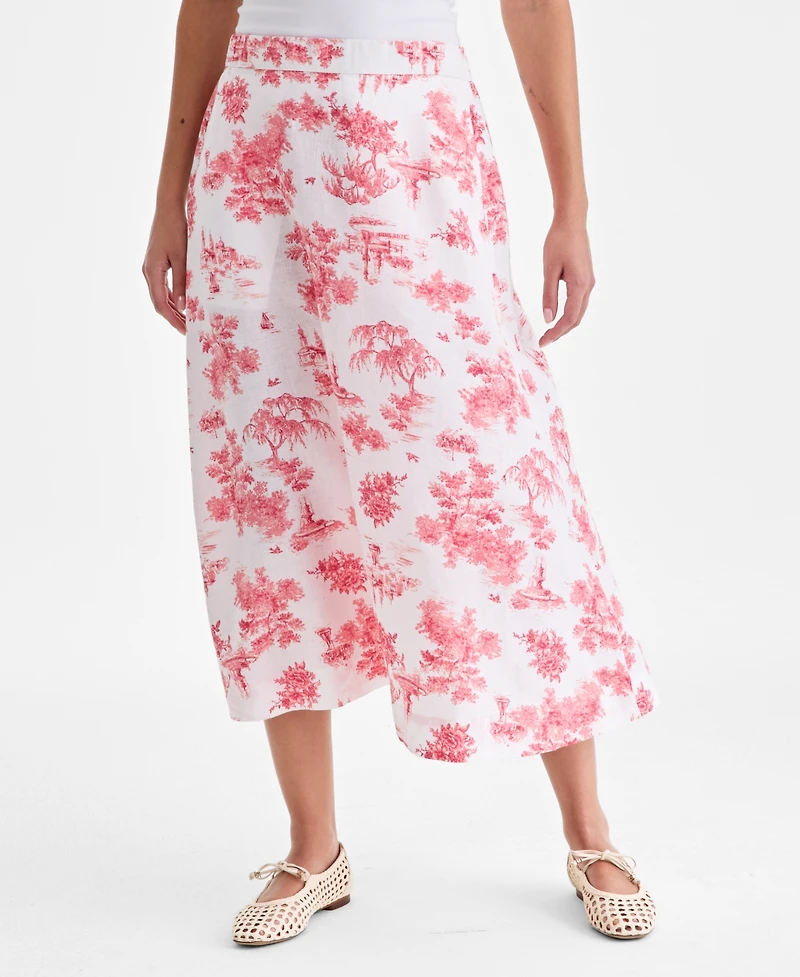 Charter Club Women's 100% Linen Midi Skirt, Macy's Exclusive