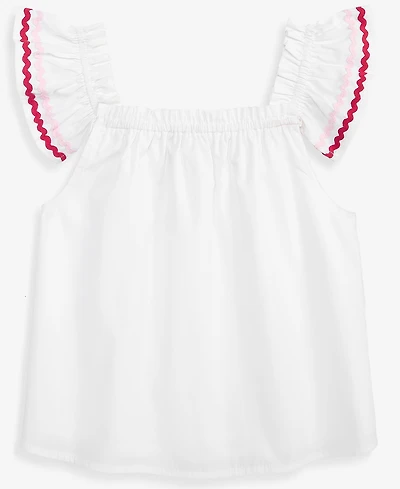 CeCe Girls' 6-8 Rik Rak Cotton Flutter Top