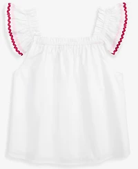 CeCe Girls' 6-8 Rik Rak Cotton Flutter Top