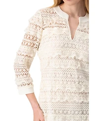 Ivonne Women's Natural Lace Mini Dress