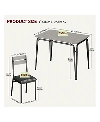 Gaomon Kitchen Table Dining Table For 4 Small Table And Chairs Set Of 4 Square Dinette Set