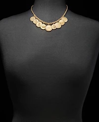 Lauren Ralph Lauren Gold-Tone Coin Logo Frontal Necklace