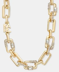 Karl Lagerfeld Paris Logo Pave Link Collar Necklace