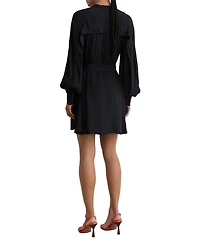 Reiss Women's Embroidered-Trim Belted Mini Dress