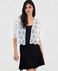 Robbie Bee Petite Chemical Lace Open-Front Shrug
