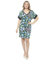 24seven Comfort Apparel Women's Butterfly Short Sleeve Knee Length T-Shirt Dress