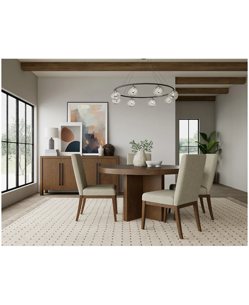 Davie Round 5pc Dining Set (Table & 4 Upholstered Side Chairs)