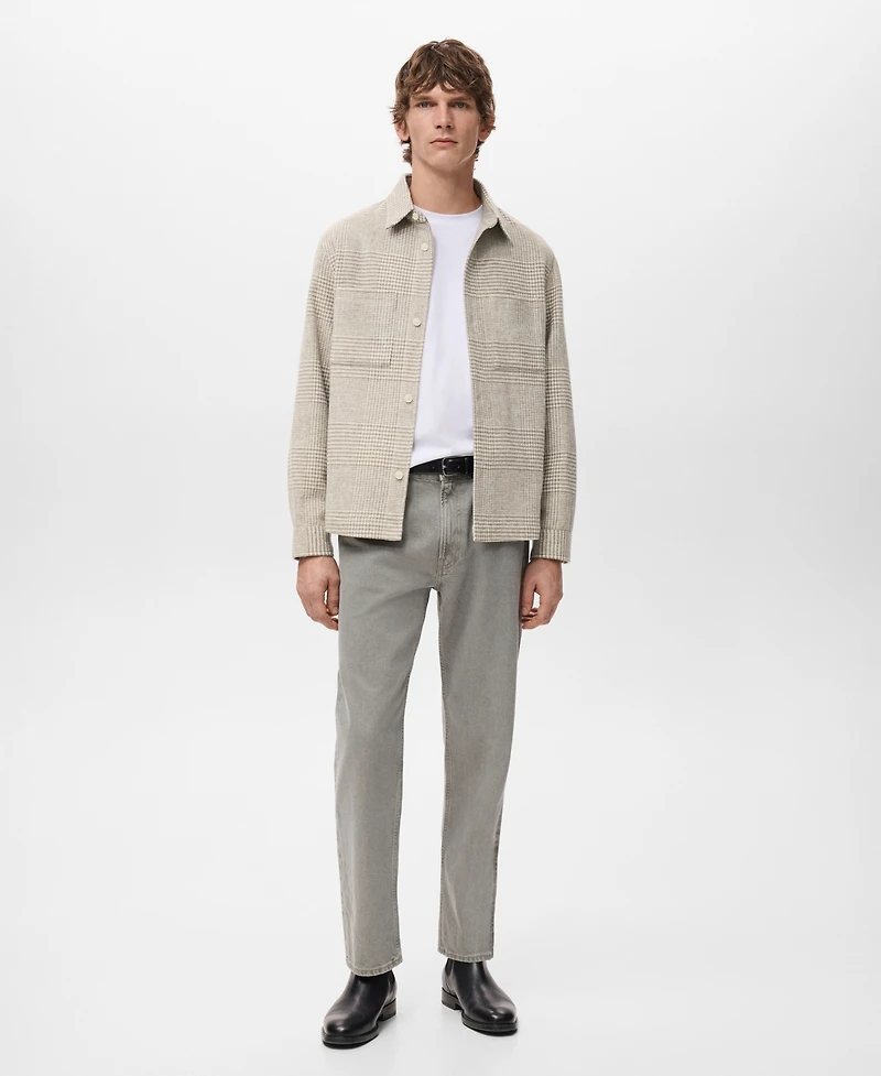 Mango Men's Check Wool-Blend Overshirt