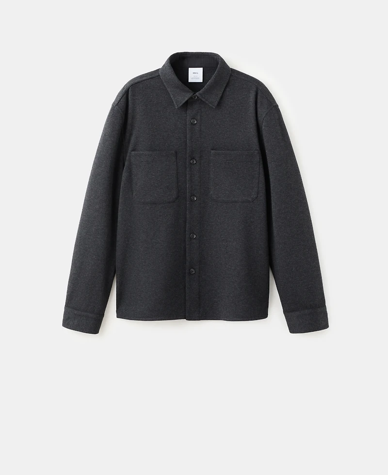 Mango Men's Pockets Flannel Overshirt