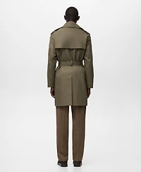 Mango Men's Water-Repellent Belted Trench Coat