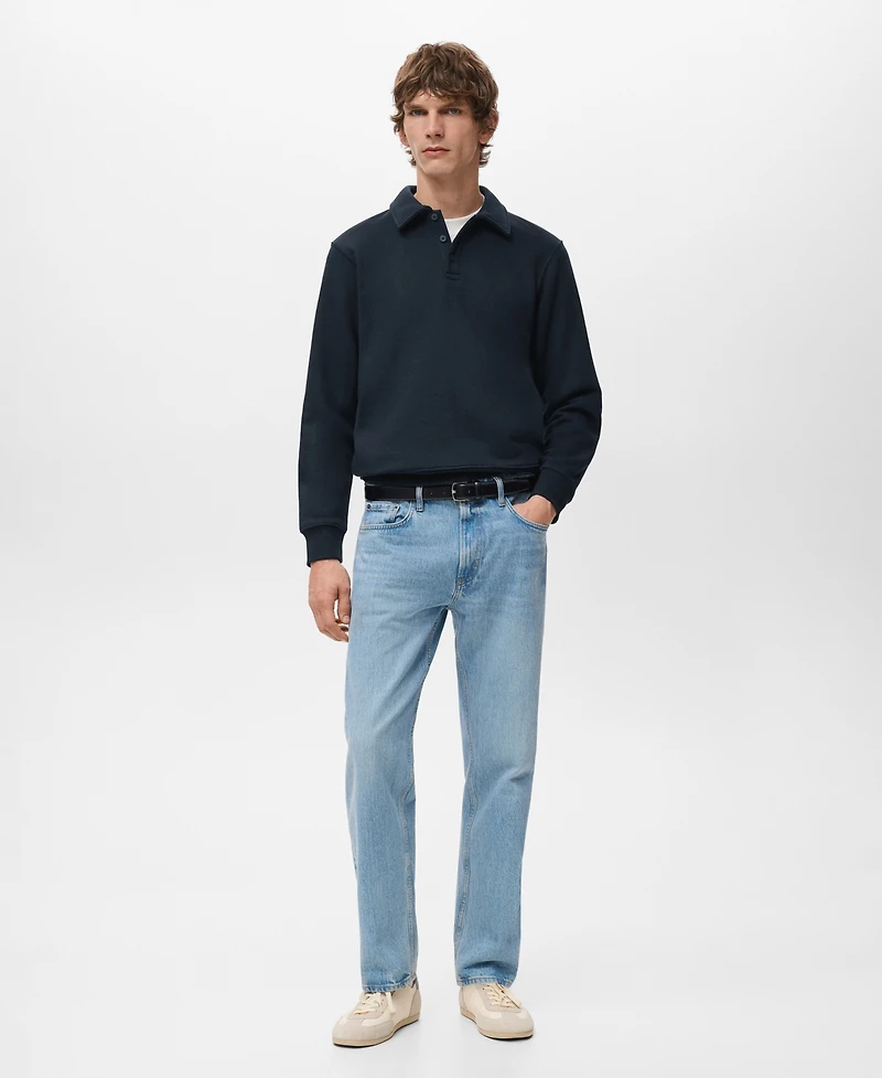 Mango Men's Regular-Fit Polo Sweatshirt