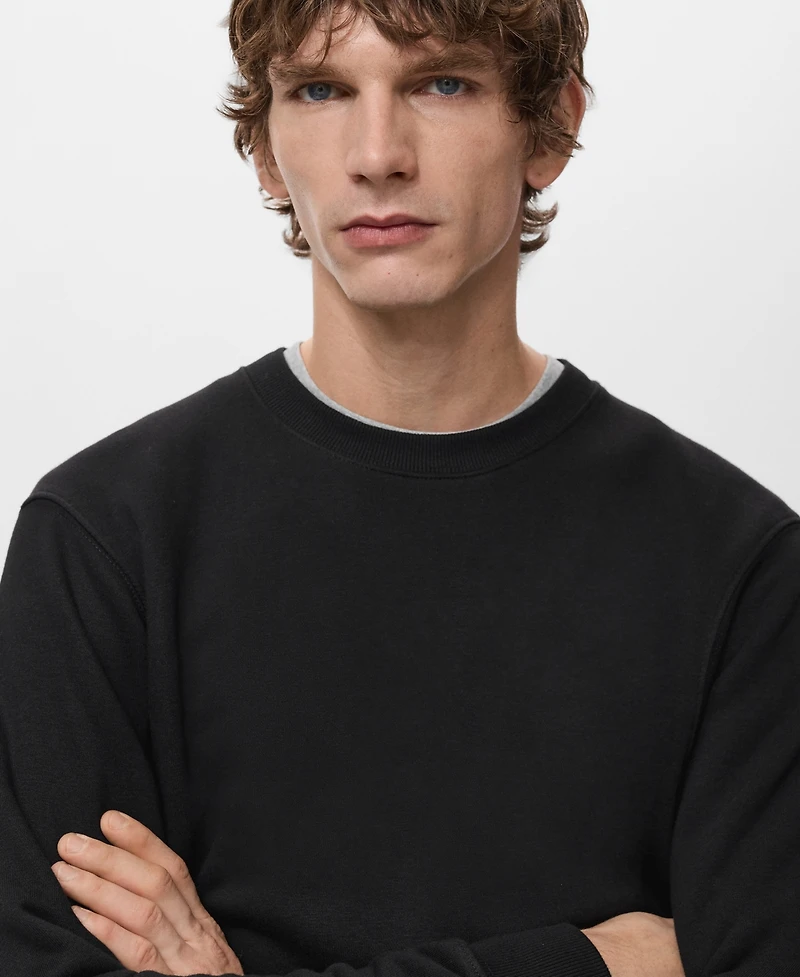 Mango Men's Regular-Fit Cotton Sweatshirt