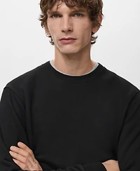 Mango Men's Regular-Fit Cotton Sweatshirt