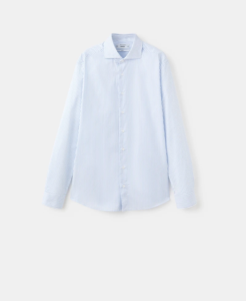 Mango Men's Slim Fit Cotton Striped Dress Shirt