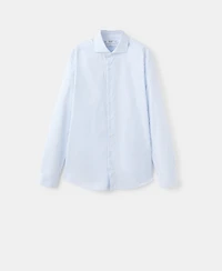 Mango Men's Slim Fit Cotton Striped Dress Shirt